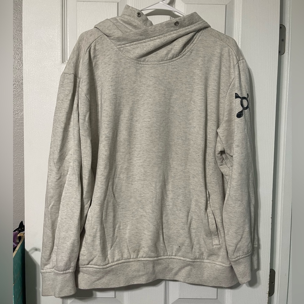 XL Orangetheory Fitness White Cowl-Neck Hoodie